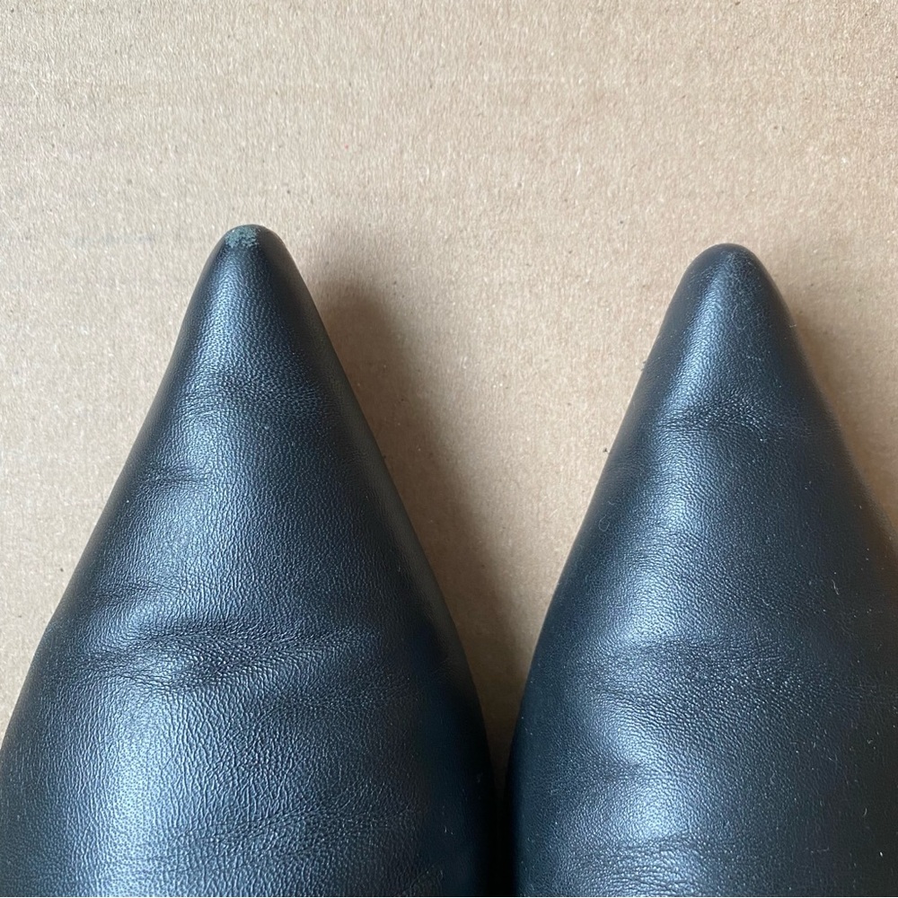 TopShop Black Slip-On Flat Mules | Faux Leather | Women’s EU 38 / US 7.5 - Picture 8 of 11